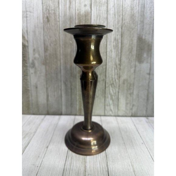 Vtg Solid Brass Century Candelabra Candlestick Holder Art Nouveau 11'' Tall - Picture 3 of 10